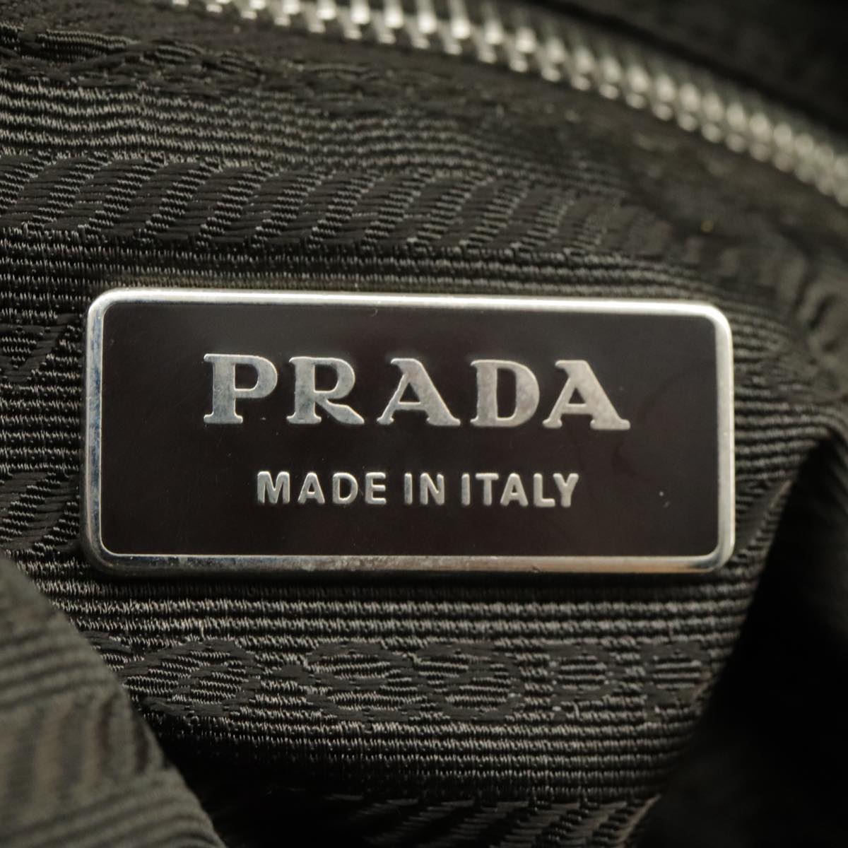 PRADA Hand Bag Nylon Brown Silver Auth 98866