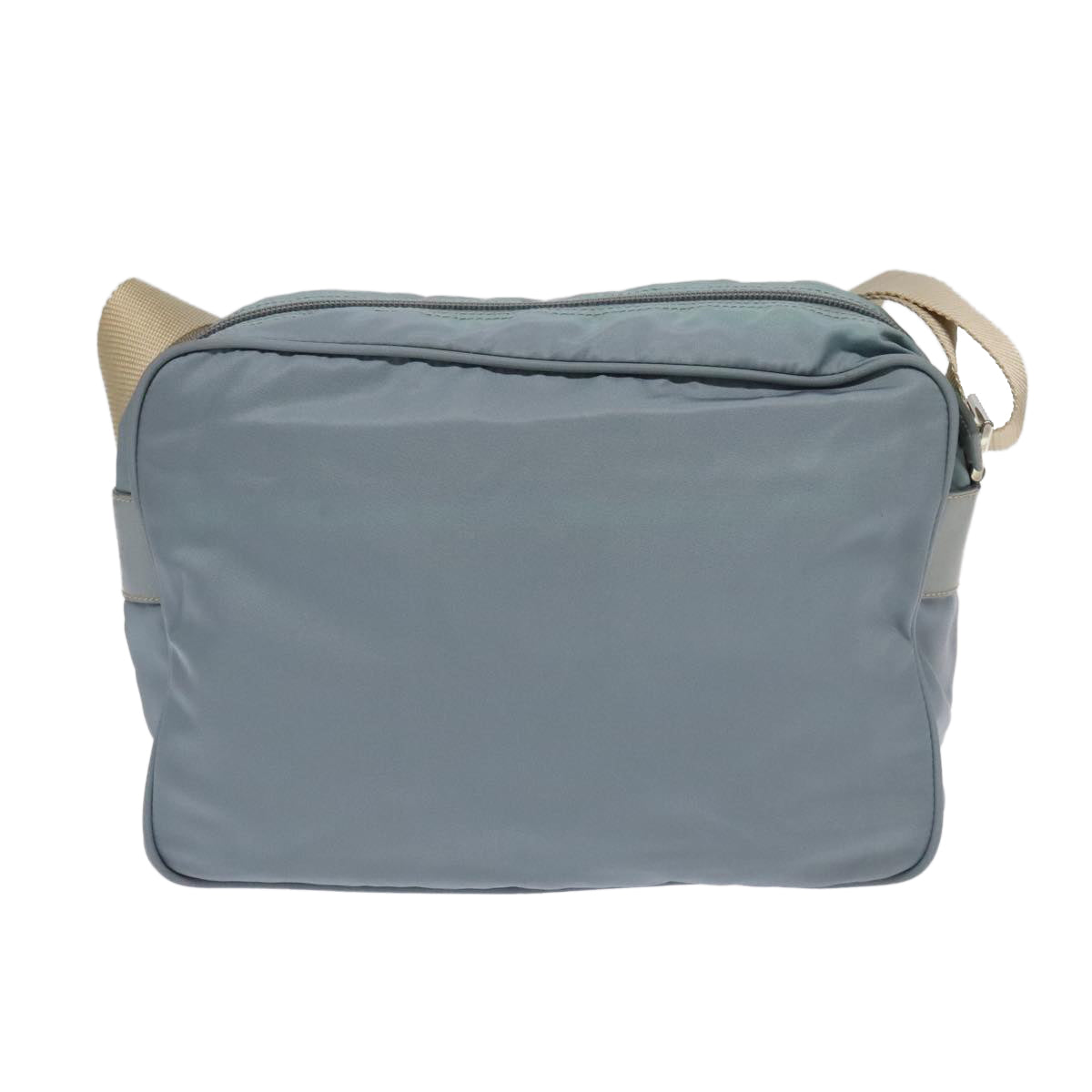 PRADA Shoulder Bag Nylon Light Blue Silver Auth 98873 - 0