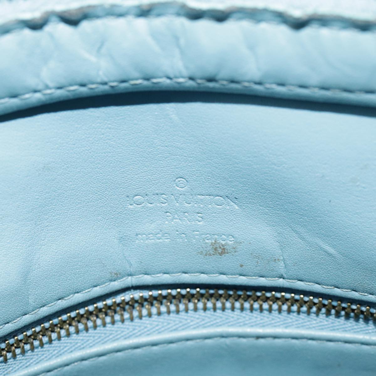 LOUIS VUITTON Monogram Vernis Houston Hand Bag Baby Blue M91005 LV Auth 98882