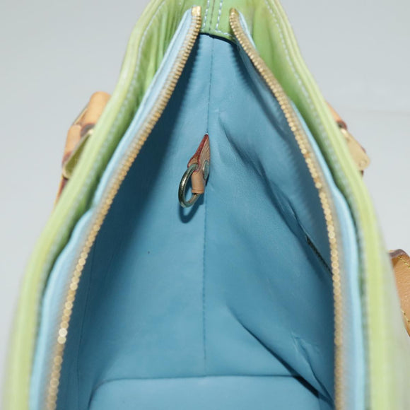 LOUIS VUITTON Monogram Vernis Houston Hand Bag Baby Blue M91005 LV Auth 98882