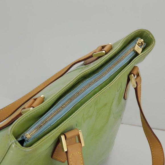 LOUIS VUITTON Monogram Vernis Houston Hand Bag Baby Blue M91005 LV Auth 98882