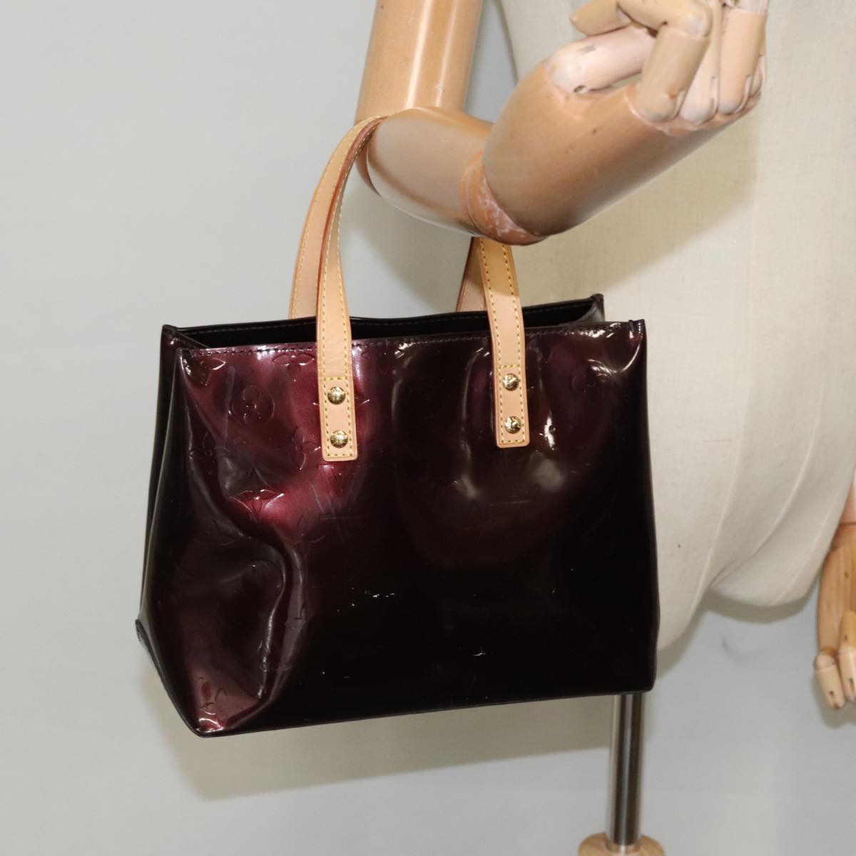 LOUIS VUITTON Monogram Vernis Reade PM Hand Bag Purple Viole M93578 Auth 98891