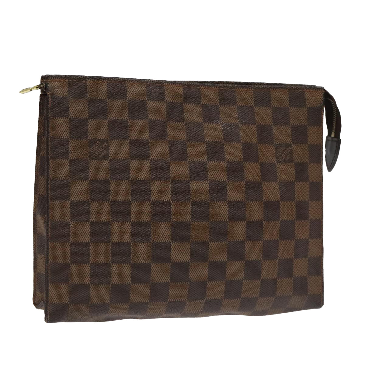 LOUIS VUITTON Damier Ebene Poche Toilette 26 Pouch N47543 LV Auth 98899