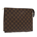 LOUIS VUITTON Damier Ebene Poche Toilette 26 Pouch N47543 LV Auth 98899-1