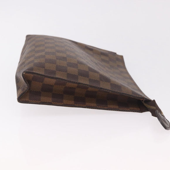 LOUIS VUITTON Damier Ebene Poche Toilette 26 Etui N47543 LV Auth 98899