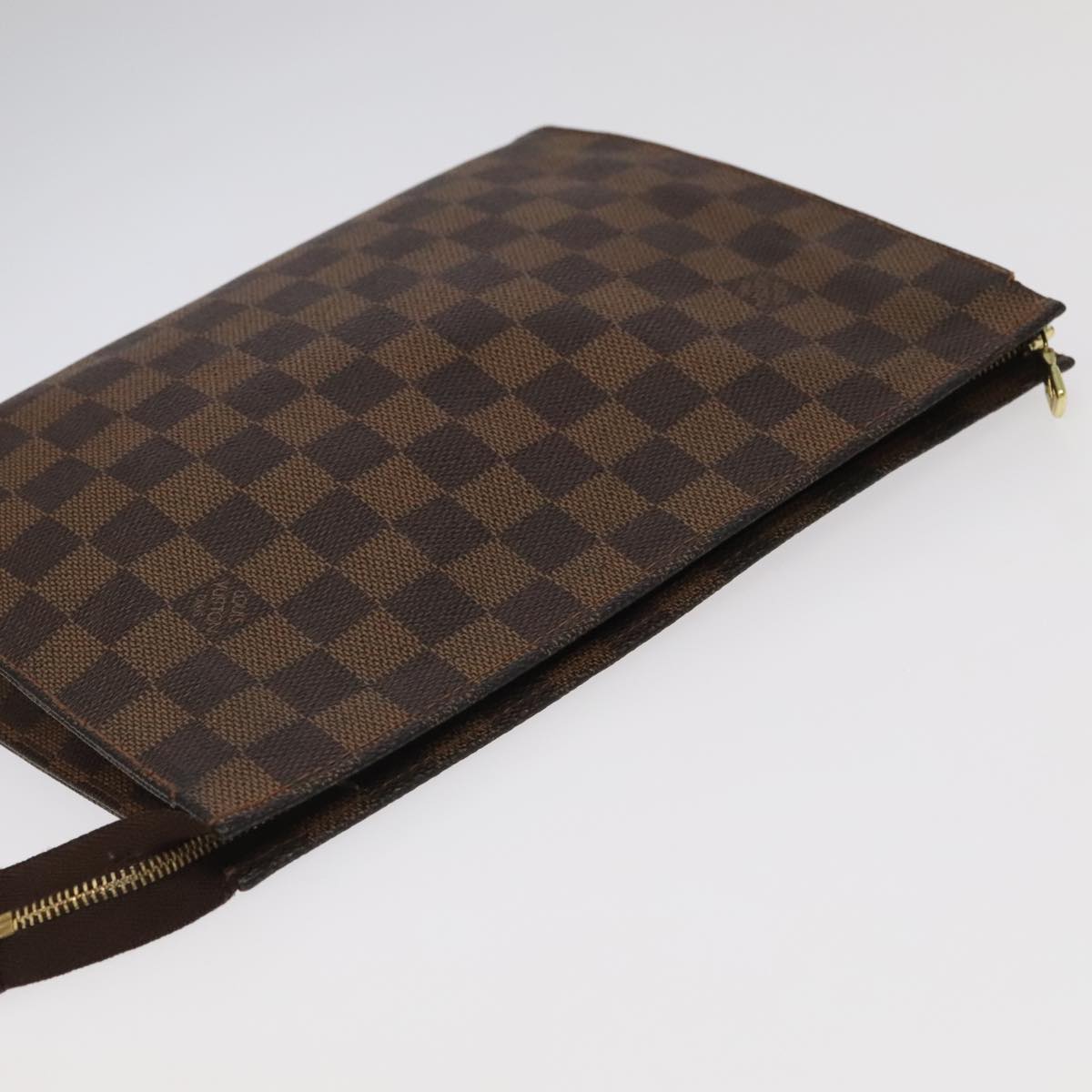 LOUIS VUITTON Damier Ebene Poche Toilette 26 Pouch N47543 LV Auth 98899