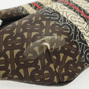 BURBERRY Body Bag PVC Leather Brown Gold Auth 98911-8