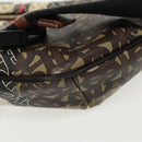 BURBERRY Body Bag PVC Leather Brown Gold Auth 98911-17