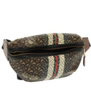 BURBERRY Body Bag PVC Leather Brown Gold Auth 98911-1