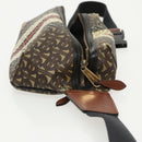 BURBERRY Body Bag PVC Leather Brown Gold Auth 98911-3