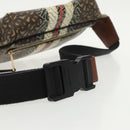 BURBERRY Body Bag PVC Leather Brown Gold Auth 98911-7