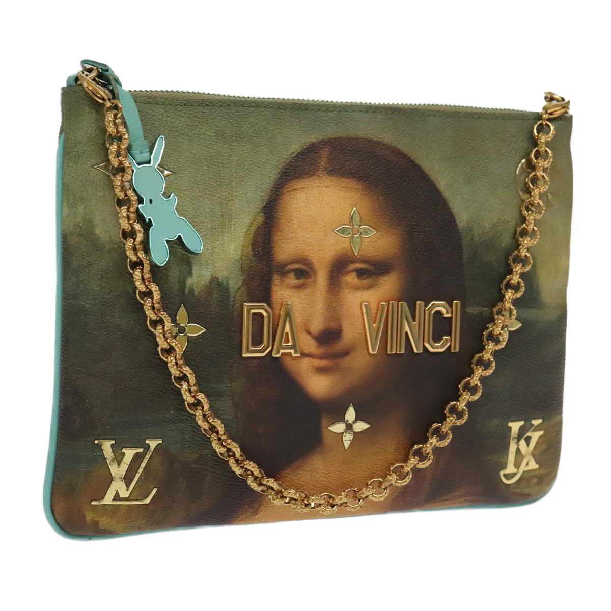 LOUIS VUITTON Masters Collection Mona Lisa Pochette Plat Bag M64619 Auth 98912A