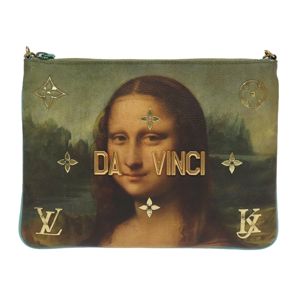 LOUIS VUITTON Masters Collection Mona Lisa Pochette Plat Bag M64619 Auth 98912A