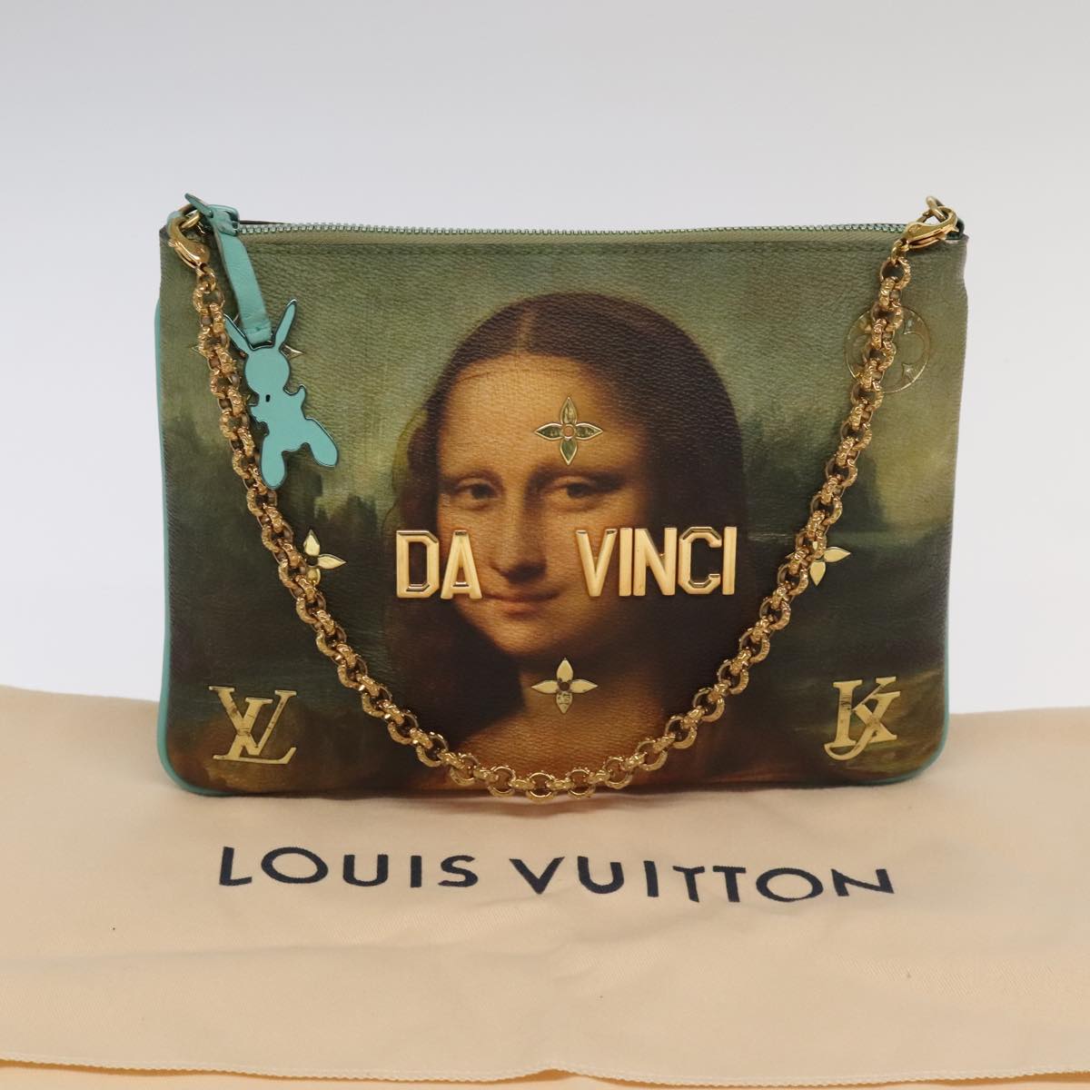 LOUIS VUITTON Masters Collection Mona Lisa Pochette Plat Bag M64619 Auth 98912A