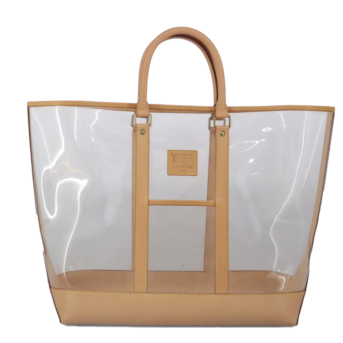 LOUIS VUITTON Isaac Mizrahi Tote Bag Vinyl Leather Clear M99027 LV Auth 98914A