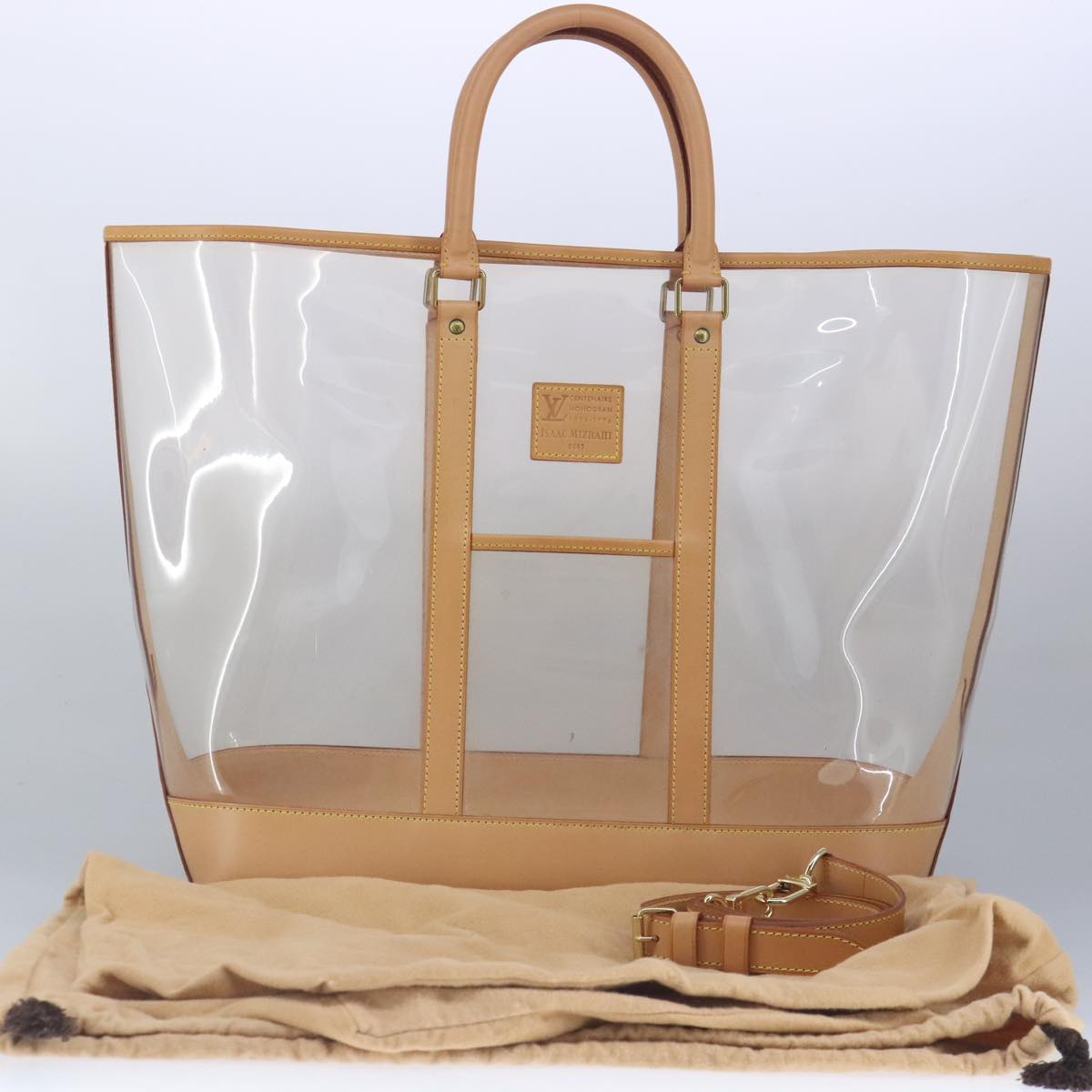 LOUIS VUITTON Isaac Mizrahi Tote Bag Vinyl Leather Clear M99027 LV Auth 98914A