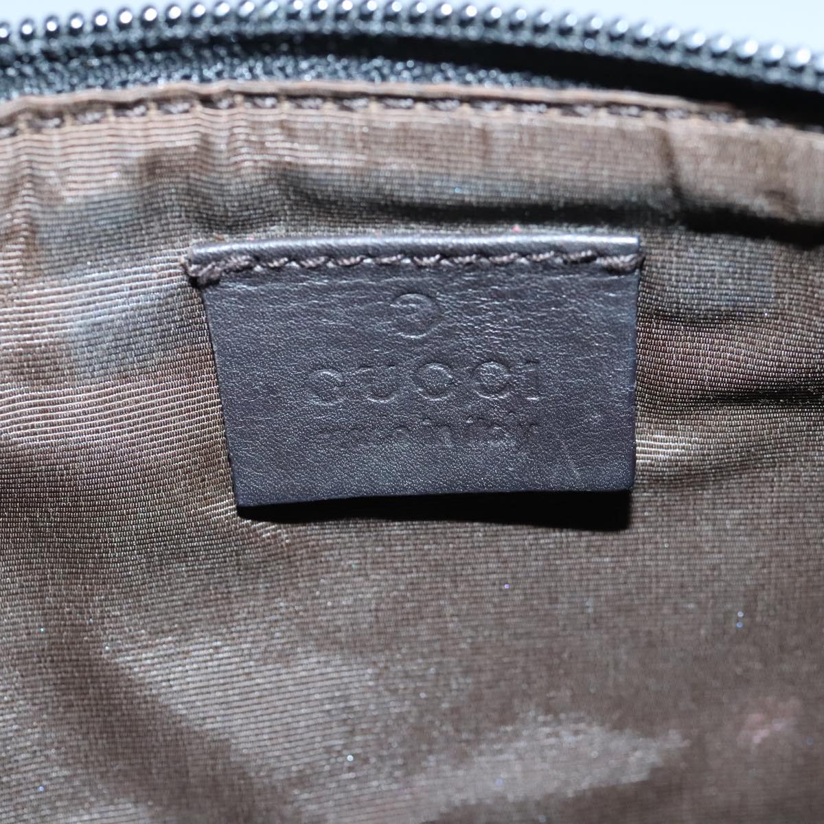 GUCCI GG Canvas Pouch Brown Silver 07198 Auth 98923