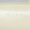 GUCCI Hand Bag Patent leather 2way Cream Gold Auth 98924-18