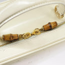 GUCCI Hand Bag Patent leather 2way Cream Gold Auth 98924-19