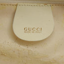 GUCCI Hand Bag Patent leather 2way Cream Gold Auth 98924-20