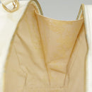 GUCCI Hand Bag Patent leather 2way Cream Gold Auth 98924-22