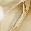 GUCCI Hand Bag Patent leather 2way Cream Gold Auth 98924-26