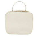 GUCCI Hand Bag Patent leather 2way Cream Gold Auth 98924-2