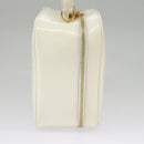 GUCCI Hand Bag Patent leather 2way Cream Gold Auth 98924-3