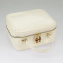 GUCCI Hand Bag Patent leather 2way Cream Gold Auth 98924-6