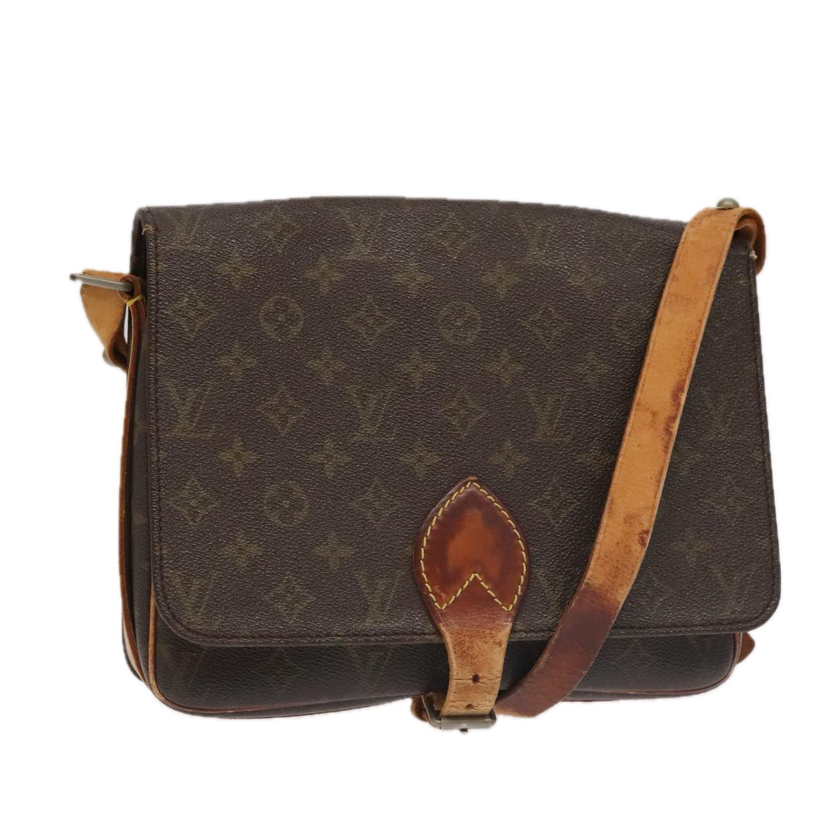 LOUIS VUITTON Monogram Cartouchiere GM Shoulder Bag Vintage M51252 LV Auth 98930