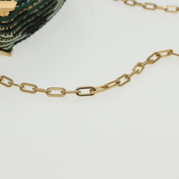 BURBERRY Mini Peg Duffle Bag Chain Hand Bag Green Auth 98935SV