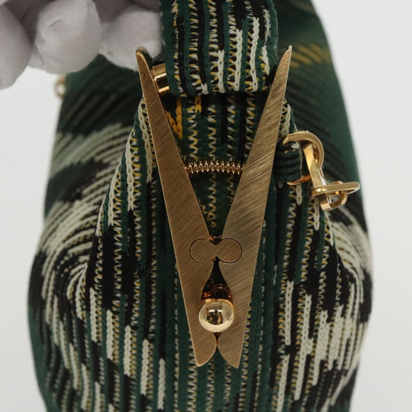 BURBERRY Mini Peg Duffle Bag Chain Hand Bag Green Auth 98935SV