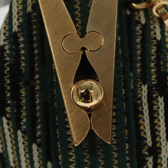 BURBERRY Mini Peg Duffle Bag Chain Hand Bag Green Auth 98935SV