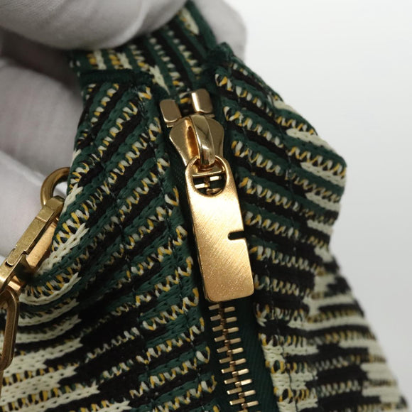 BURBERRY Mini Peg Duffle Bag Chain Hand Bag Green Auth 98935SV