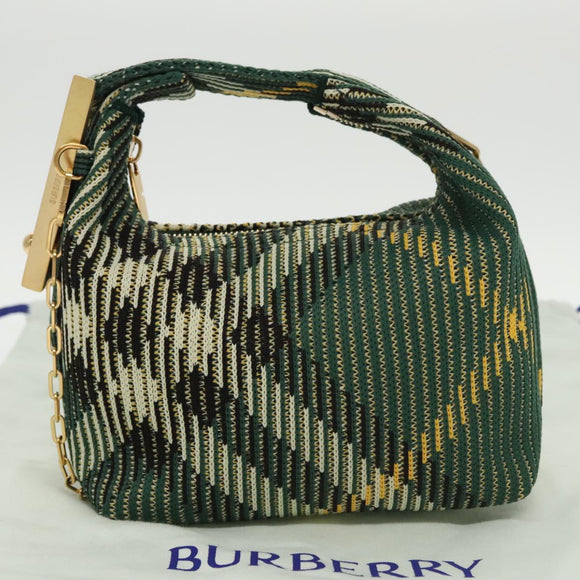 BURBERRY Mini Peg Duffle Bag Chain Hand Bag Green Auth 98935SV