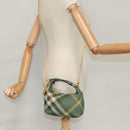 BURBERRY Mini Peg Duffle Bag Chain Hand Bag Green Auth 98935SV-29