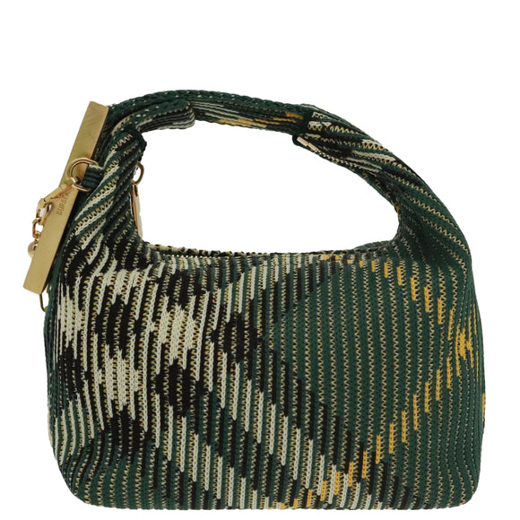 BURBERRY Mini Peg Duffle Bag Chain Hand Bag Green Auth 98935SV