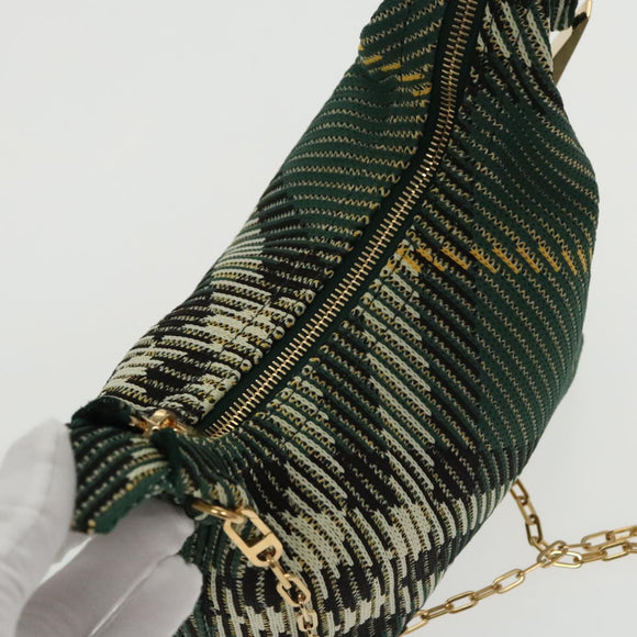 BURBERRY Mini Peg Duffle Bag Chain Hand Bag Green Auth 98935SV
