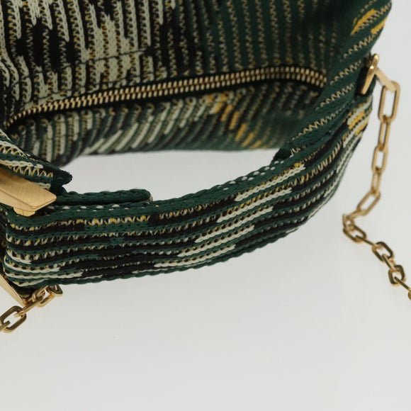 BURBERRY Mini Peg Duffle Bag Chain Hand Bag Green Auth 98935SV
