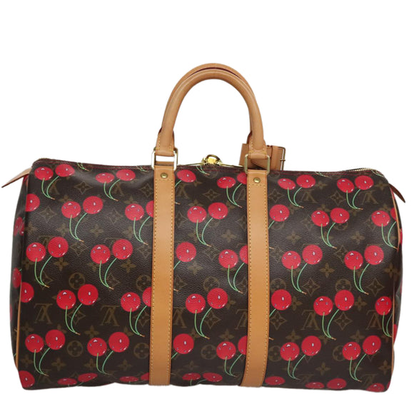 LOUIS VUITTON Monogram Cherry Keepall 45 Boston Bag M95011 LV Auth 98949SM