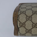 GUCCI GG Supreme Web Sherry Line Clutch Bag PVC Beige Red Auth 98953-10