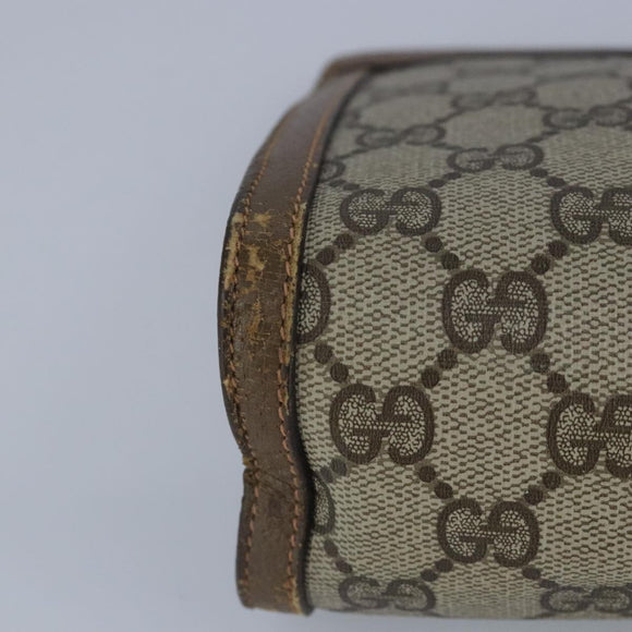 GUCCI GG Supreme Web Sherry Line Clutch Bag PVC Beige Red Auth 98953