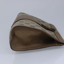 GUCCI GG Supreme Web Sherry Line Clutch Bag PVC Beige Red Auth 98953-5