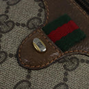 GUCCI GG Supreme Web Sherry Line Shoulder Bag PVC Beige Red Auth 98956-17