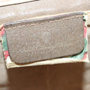 GUCCI GG Supreme Web Sherry Line Shoulder Bag PVC Beige Red Auth 98956-18