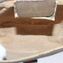 GUCCI GG Supreme Web Sherry Line Shoulder Bag PVC Beige Red Auth 98956-11