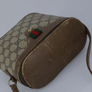 GUCCI GG Supreme Web Sherry Line Shoulder Bag PVC Beige Red Auth 98956-6