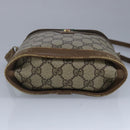 GUCCI GG Supreme Web Sherry Line Shoulder Bag PVC Beige Red Auth 98956-5