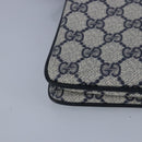 GUCCI GG Supreme Sherry Line Shoulder Bag PVC Navy Gold Auth 98968-16