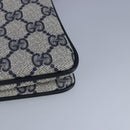 GUCCI GG Supreme Sherry Line Shoulder Bag PVC Navy Gold Auth 98968-17